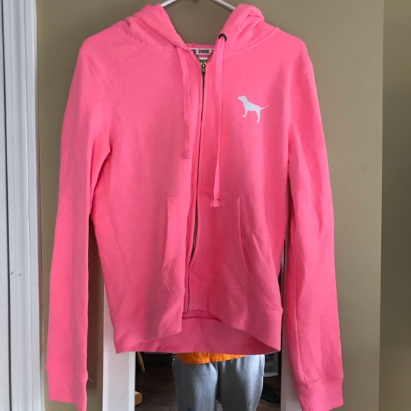 PINK Victoria's Secret Tops - Victoria’s Secret Pink Hooded Zip Up Sweatshirt